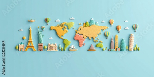 world travel concept traversing all the wonders of the world
