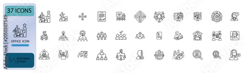 Office Business Black Glyph Icon Pack Vector Set