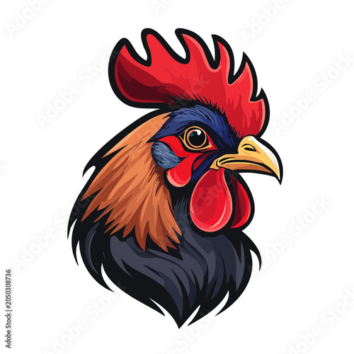 Rooster head illustration
