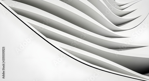 Abstract white curved lines texture seamless pattern minimalist design background