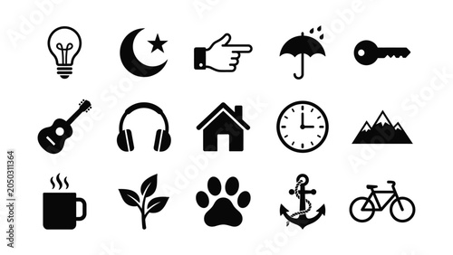 Foto Collection of Miscellaneous Flat Vector Icons Set.