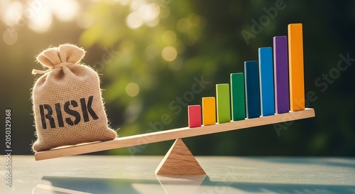 Financial Leverage and Balance Scale Graphic