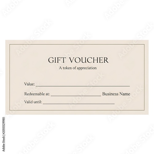 Blank Gift Voucher Template For Business Use.