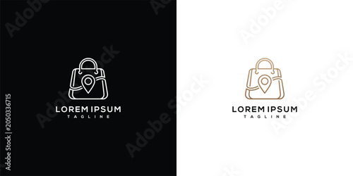 Photos Shopping Bag With Location Pin Logo Design
