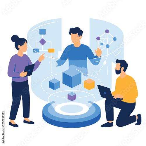 Team collaboration building a digital health technology dashboard.