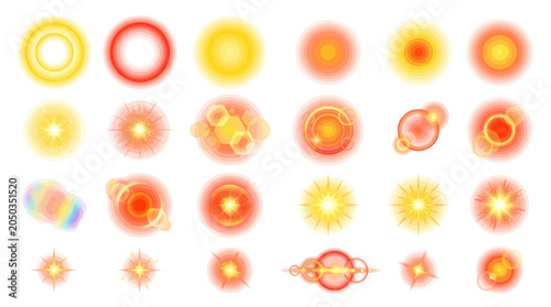 Tableau sur toile Collection of various solar flares.