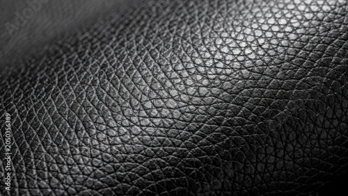 Close-up of Black Leather Texture