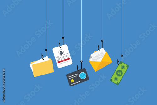 Cyber crime, phishing, stealing personal data. Cyber fraud and online scam