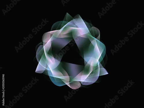 Abstract fractal shape background with glowing lines