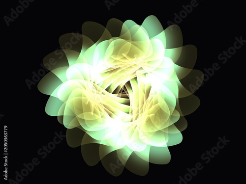 Abstract fractal shape background with glowing lines
