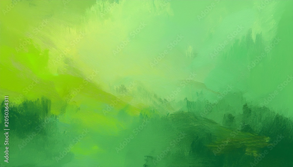 Fototapeta premium Abstract Painting With Light Green Texture Background Reflected