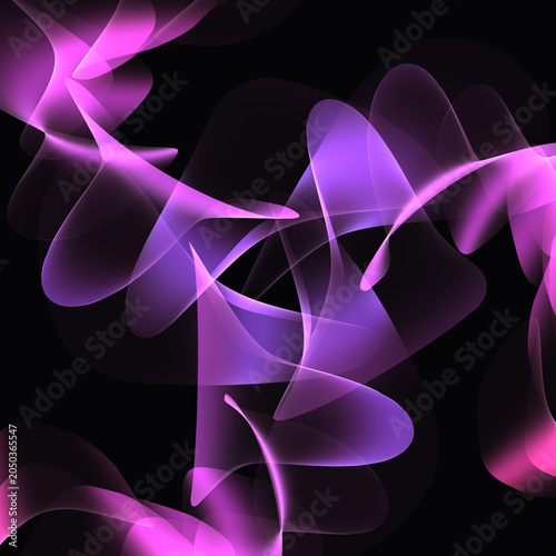 Abstract fractal shape background with glowing lines