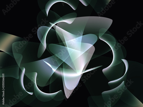 Abstract fractal shape background with glowing lines