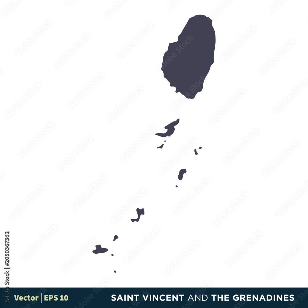 Obraz premium Saint Vincent and the Grenadines - North America Countries Map Icon Vector Logo Template Illustration Design. Vector EPS 10.