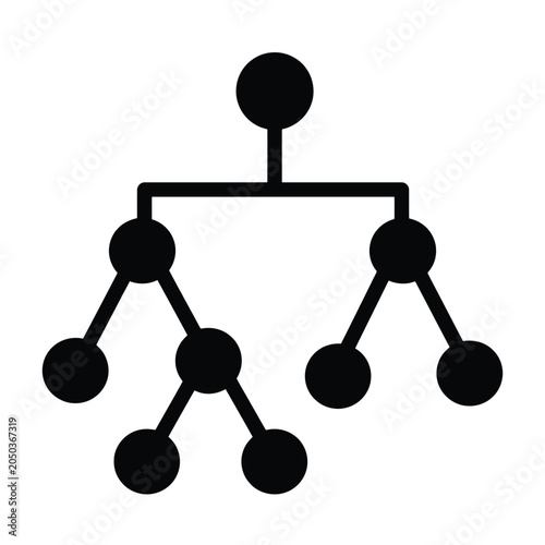 Simple black silhouette of a network diagram