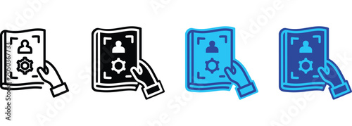 Tableau sur toile Human Resources Playbook banner web icon line outline color vector illustration
