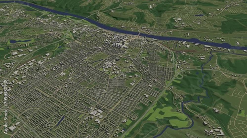 3D looped animation of city - Albany New York, USA