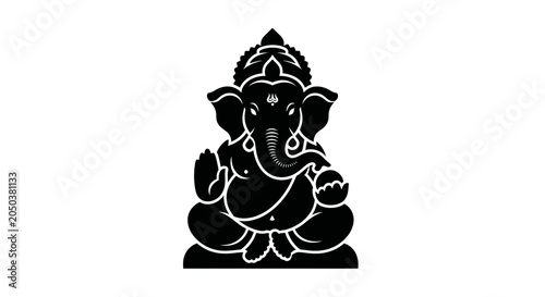 Bild auf Leinwand Ganesha icon depicting the revered Hindu deity symbolizes wisdom, prosperity, and the removal of obstacles