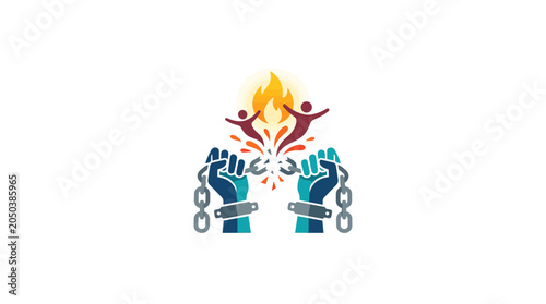 Konstfotografi Breaking Chains Concept Illustration of Freedom and Liberation