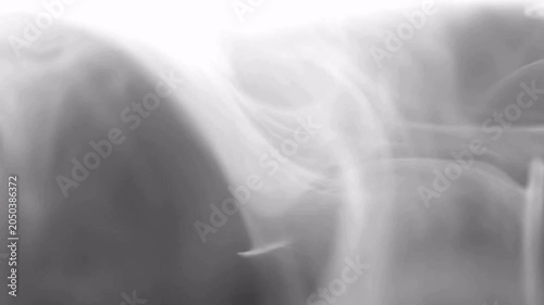 Realistic dry ice smoke clouds fog overlay smoke slowly floating through space against black background White smoke on black background in motion 4k