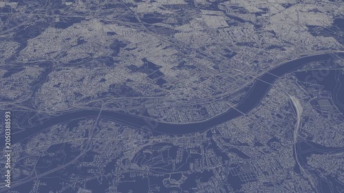 3D looped animation of city - Springfield Massachusetts, USA