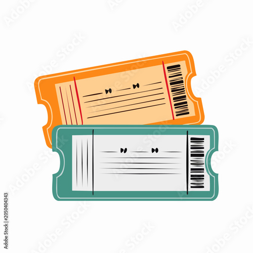 Two tickets with barcode