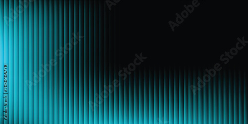 Foto Abstract black and cyan geometric background with vertical parallel stripe bars and fading gradient shadow effect for presentation banner