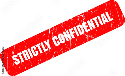 Foto Bold red weathered rubber stamp graphic with the text strictly confidential on w