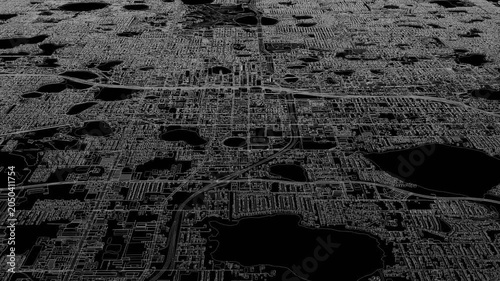 3D looped animation of city - Orlando Florida, USA