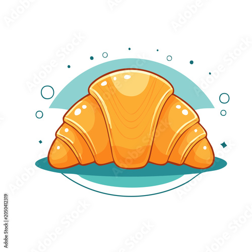 Stylized illustration of a golden croissant