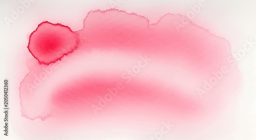 Abstract Pink Watercolor Stain with Concentrated Color Spot.