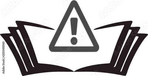 This design commonly represents an instruction manual alert, vehicle handbook warning, safety guidelines, or important reading notice.
