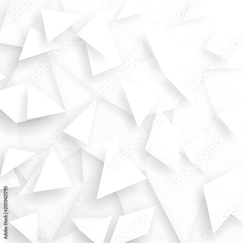 Abstract White Triangle Background with Shadows - Modern Minimalist Design.