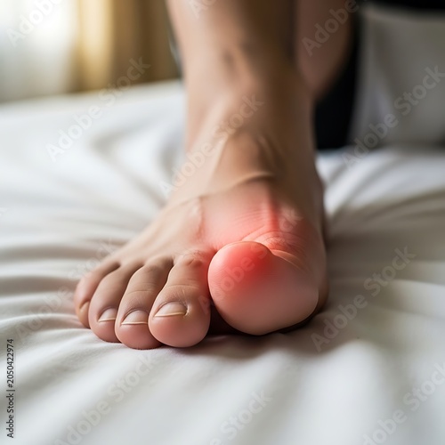 Acute Gout Attack - Intense Pain and Inflammation in the Big Toe.