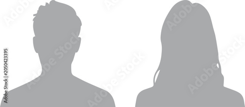 Bild auf Leinwand two profile silhouettes for user avatars and account placeholders