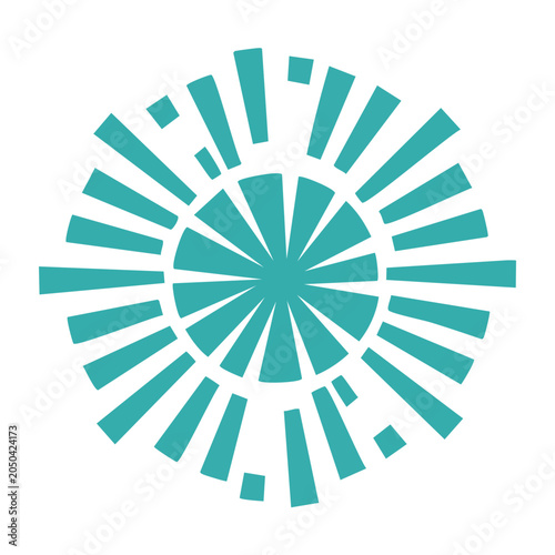Teal abstract sunburst geometric icon