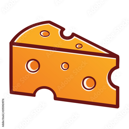 Slice of Swiss cheese icon