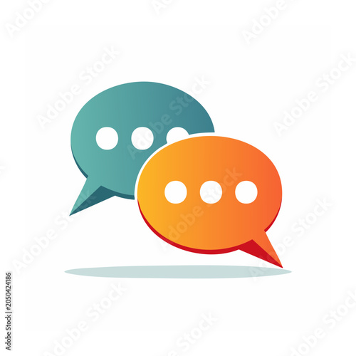Two speech bubbles with dots, representing conversation