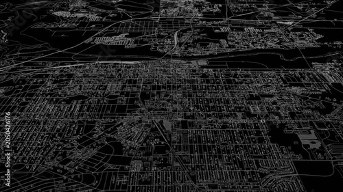 3D looped animation of city - Albany Georgia, USA