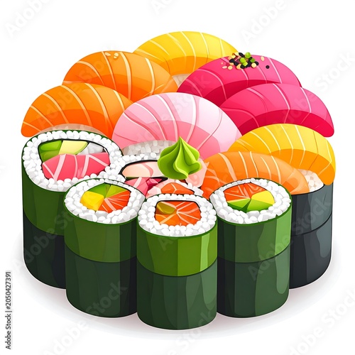 Colorful fruit and vegetable assortment in green tray.
