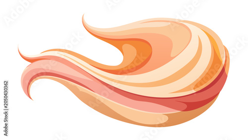 Abstract flowing fluid wave shape with soft warm peach and orange layered gradient abstract gradient movement illustration artistic background isolated creative aesthetic minimalist