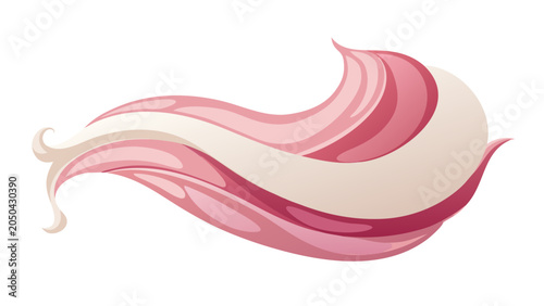 Smooth creamy swirl of pink and white toothpaste or lotion texture with toothpaste cosmetic skincare hygienic personal moisturizer softness material isolated background wellness treatment