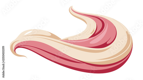 Detailed creamy swirl of pink and white skincare cream or toothpaste texture with toothpaste skincare cosmetic wellness moisturizer personal aesthetic isolated background material treatment