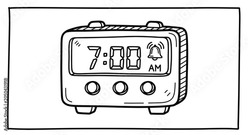 Digital Alarm Clock Rings at 7:00 AM, Wake Up Call, Morning Routine, Time Management