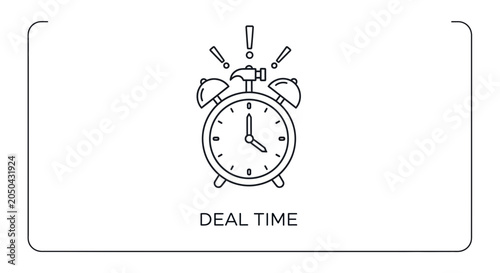 Deal Time Alarm Clock Hammer Icon - Limited Time Offer Concept