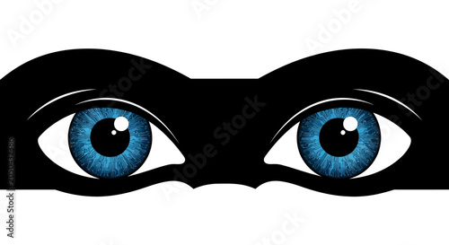 Blue Eyes Looking Straight Ahead Closeup.