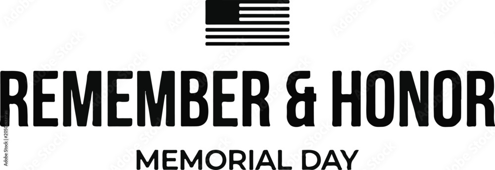 Obraz premium Memorial day vector illustration on transfer background remember honor patriotic design for apparel