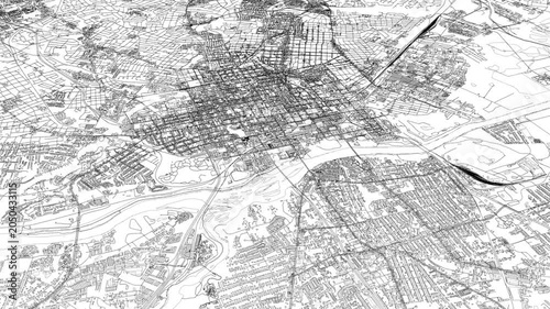 3D looped animation of city - Columbia South Carolina, USA