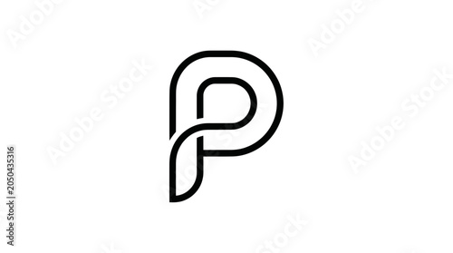 Foto Modern abstract letter P logo design, minimalist, unique, clean, professional, v