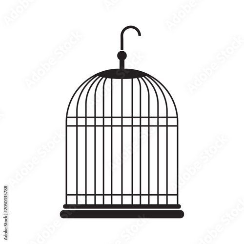 Fotografía bird cage flat icon vector